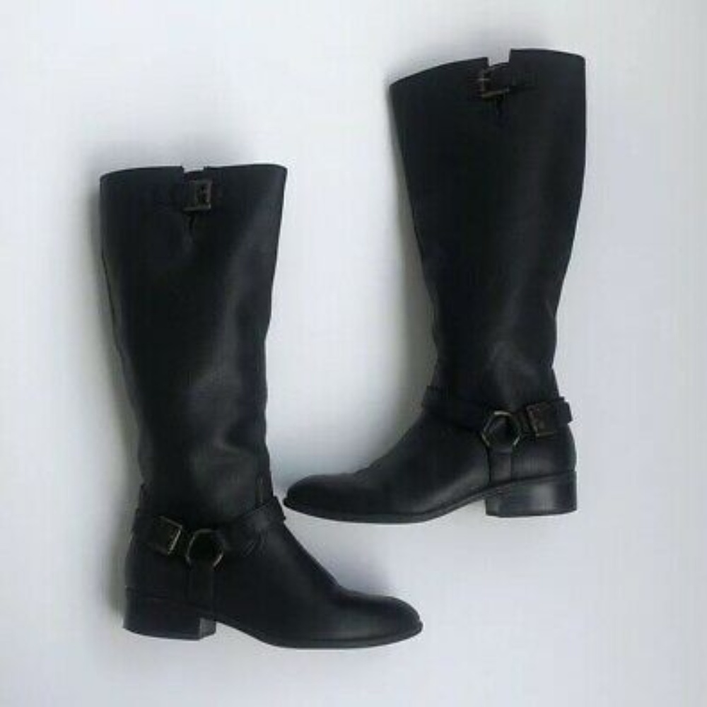 Ralph Lauren McLeod Riding Boot Black Tumbled Calf